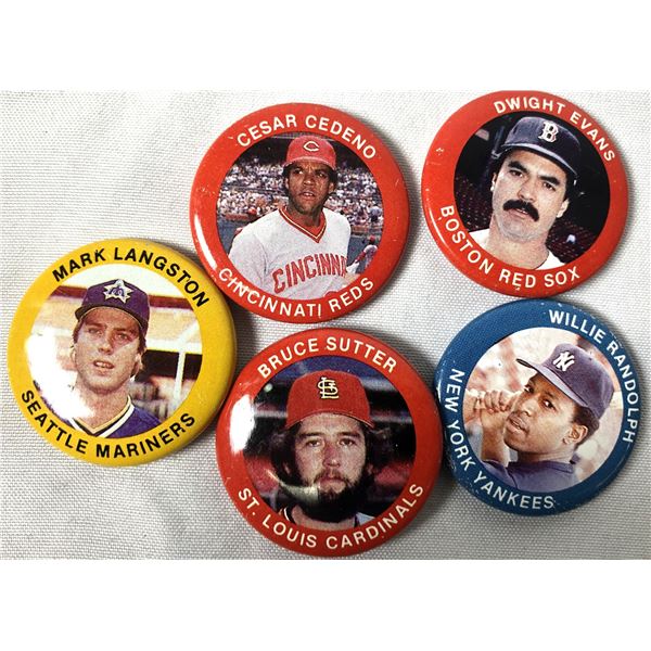 1984 Fun Foods Baseball Pin Lot x5