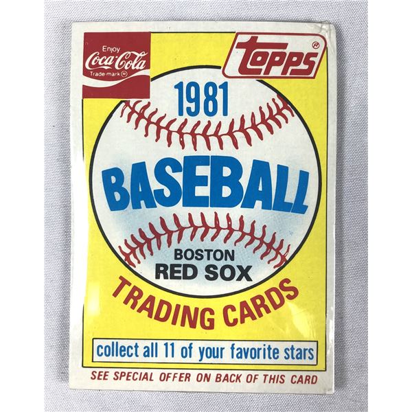 1981 Topps Coca-Cola Red Soxs CELLO Pack