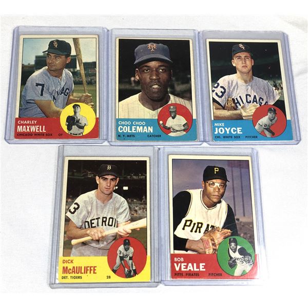 1963 Topps Baseball Lot x5
