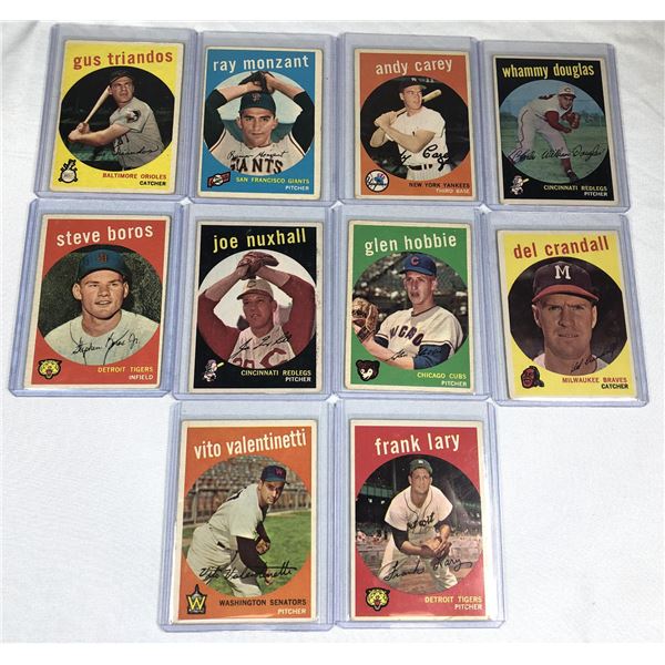 1959 Topps Baseball Lot x10