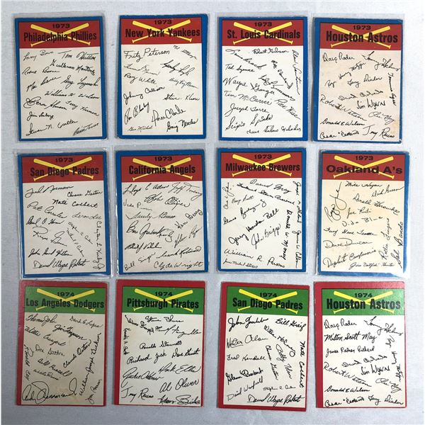 1973-74 OPC Team Checklists x12