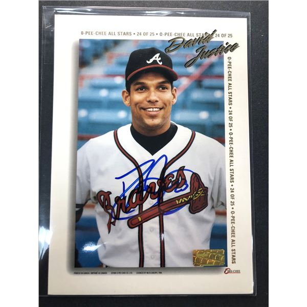 David Justice AUTOGRAPHED 5x7 - Braves