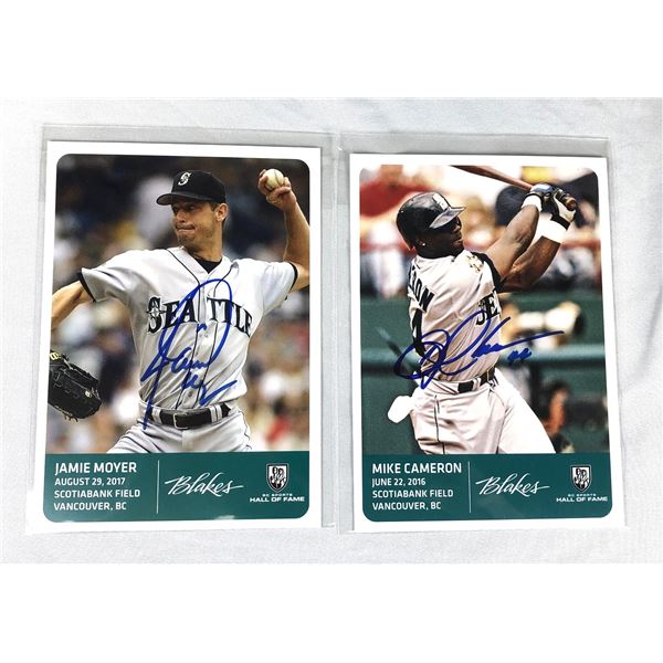 Jamie Moyer & Cameron AUTO 5x7 Lot - Mariners
