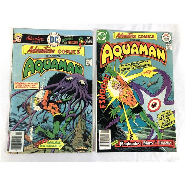 Adventure Comics AQUAMAN Lot 451 & 445 - 1977 DC