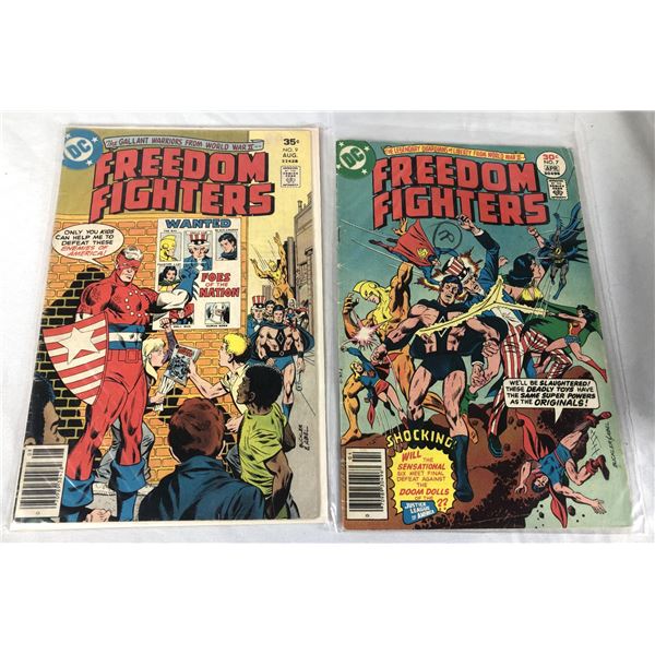 Freedom Fighters Lot x2 - 7 & 9 - DC Comic 1976