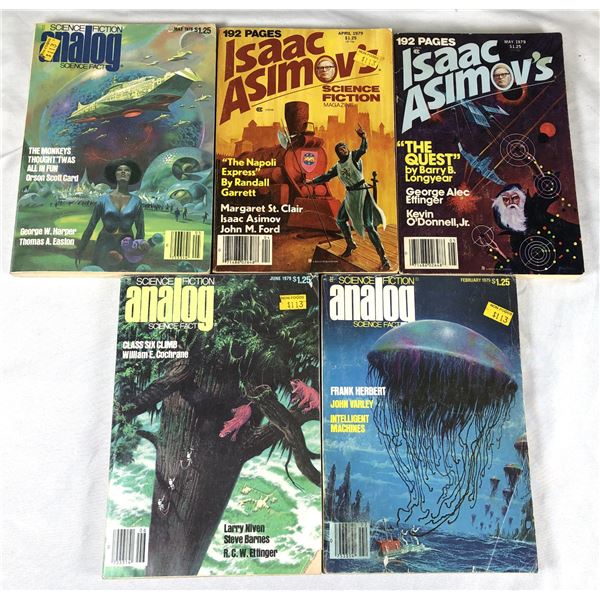 Analog Science Fiction Magazine LOT x5