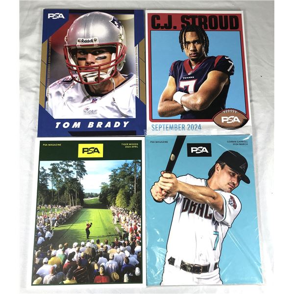 PSA Grading Magazines x4 - Brady, Woods