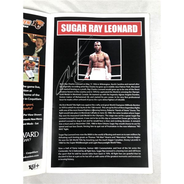 Sugar Ray Leonard SIGNED Program