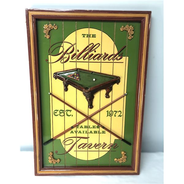 The Billards Tavern Wood BAR Sign - Man Cave