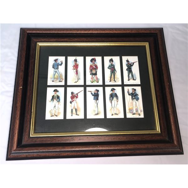 Military Uniform Cigarette Card DISPLAY Framed