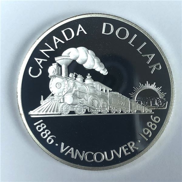 1986 Canada SILVER Dollar Train Proof - W/ Case