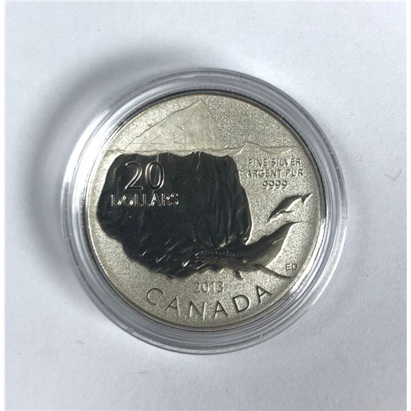 .999 Fine Silver 20 Dollar Coin - 2013 Canada Whale
