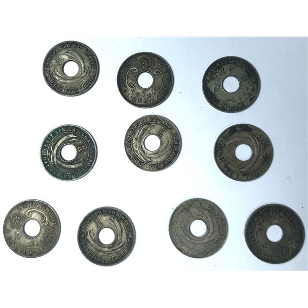 1911-1915 East Africa & Uganda Protectorate COINS x10