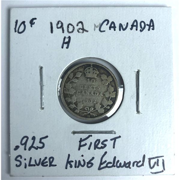 1902 Silver Canadian Dime - King Edward VII
