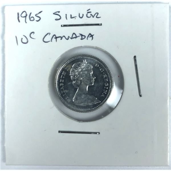 1965 Canadian SILVER Dime