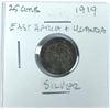 Image 1 : 1919 East Africa SILVER 25 Cent Coin