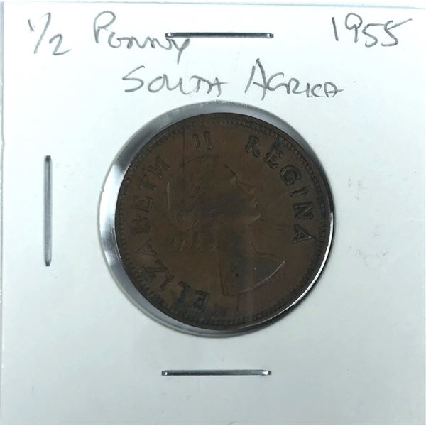 1955 South Africa 1/2 Penny Coin