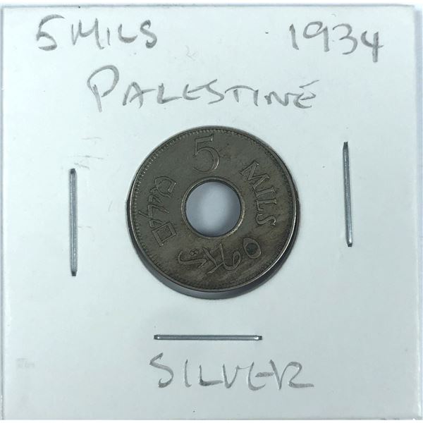 1934 Palestine 5 MILS Coin