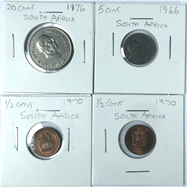 South Africa COIN Lot x4 - 1966 to 1976