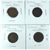Image 1 : South Africa 1/4 Pence COIN LOT x4 - 1945 to 1951