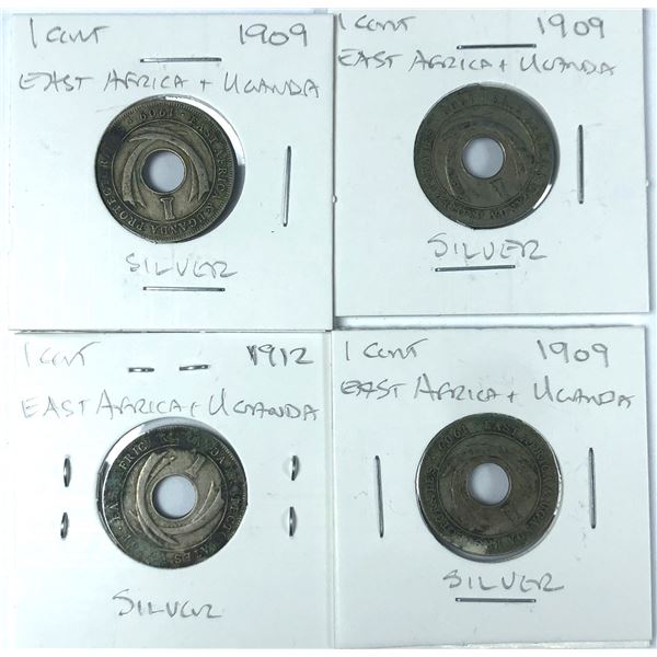 1909-12 East Africa & Uganda Coin Lot x4