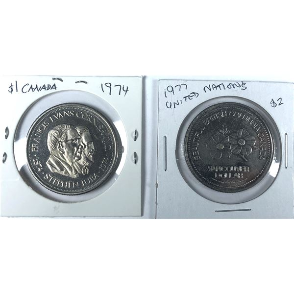 Canadian Commerative Coins x2 - 1974 to 1977