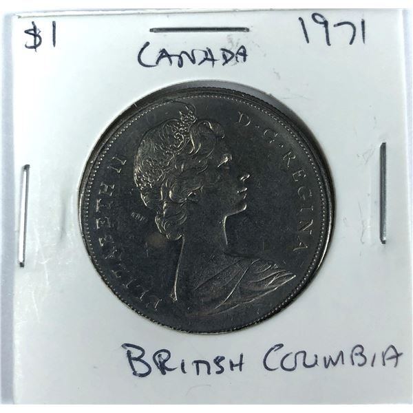 1971 Canada 1 Dollar COIN - British Columbia