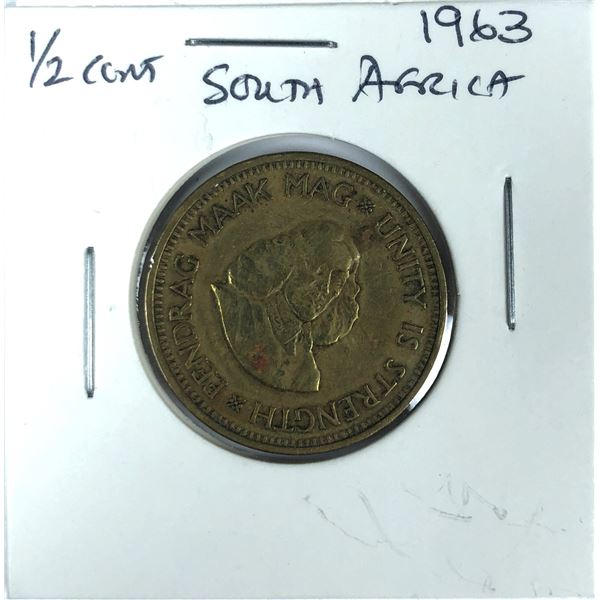 South Africa 1/2 Cent Coin - 1963