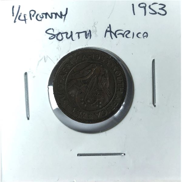 1953 South Africa 1/4 Pence Coin