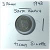 Image 1 : 1943 SILVER South Africa 3 Pence Coin