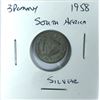 Image 1 : 1958 SILVER South Africa 3 Pence Coin