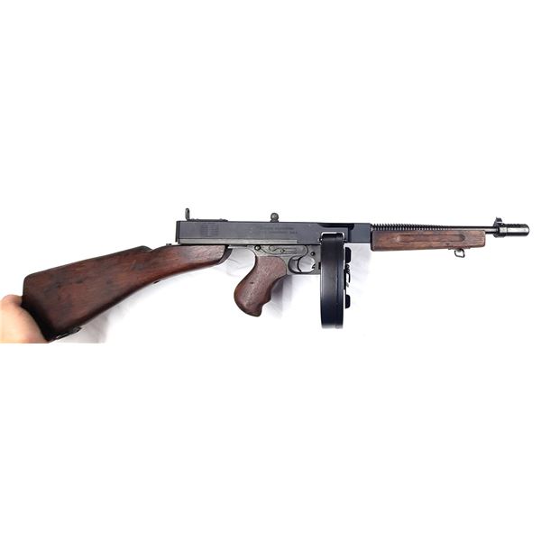 Thompson Model 1928A1 Machine Gun Deactivated c/w 100 Rd Drum Magazine