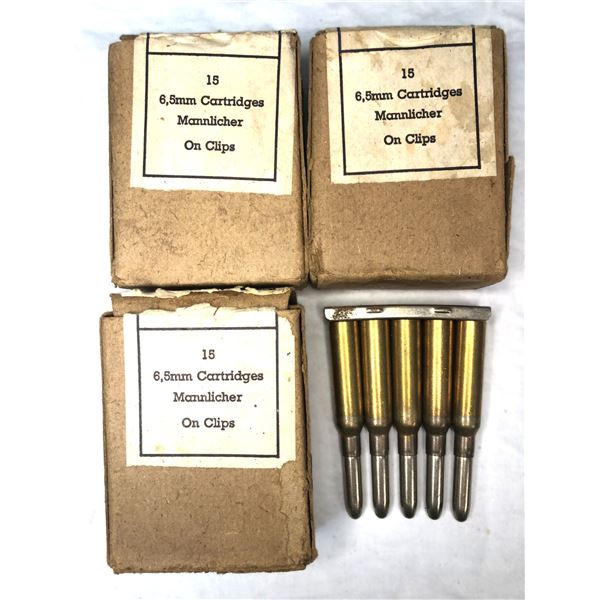 6.5 Belgian Military Mannlicher AMMO - 45 Rds