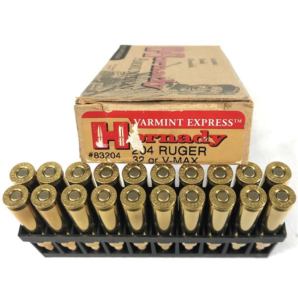 204 Ruger Hornady V-MAX 32 Grain - 20 Rounds