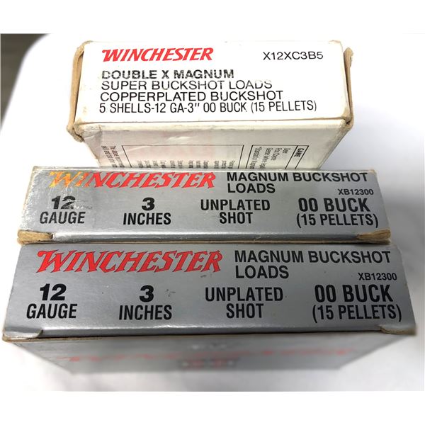 12 Gauge 3 Inch BUCKSHOT Lot - x 15 Shells