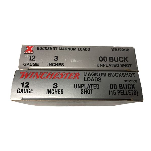 12 Gauge 3 Inch 00 BUCKSHOT Lot - x 10 Shells