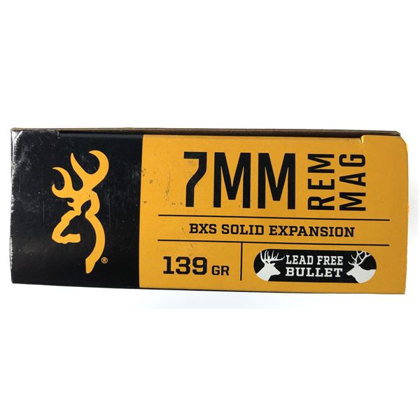 7MM Rem Mag Browning - 139 Grain BXS - 20 Rounds NIB