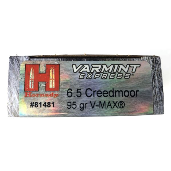 6.5 Creedmoor Hornady VMAX 95 Gr - 20 Rounds NIB