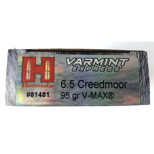 6.5 Creedmoor Hornady VMAX 95 Gr - 20 Rounds NIB