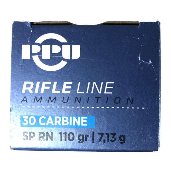 30 Carbine SP RN - PPU 110 Grain - 50 Rds NIB