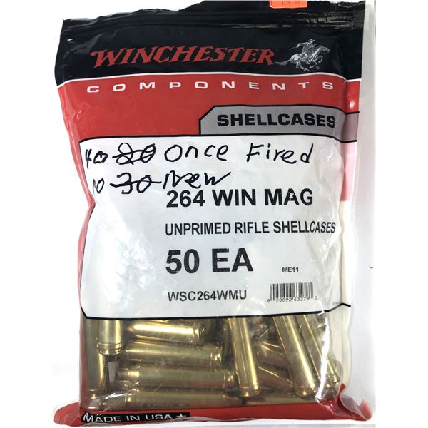 264 Win Mag Brass Lot x50 Casings