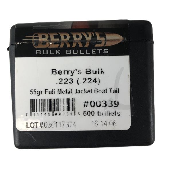 223 Bullets x480 Berrys - 55 Grain FMJ BT