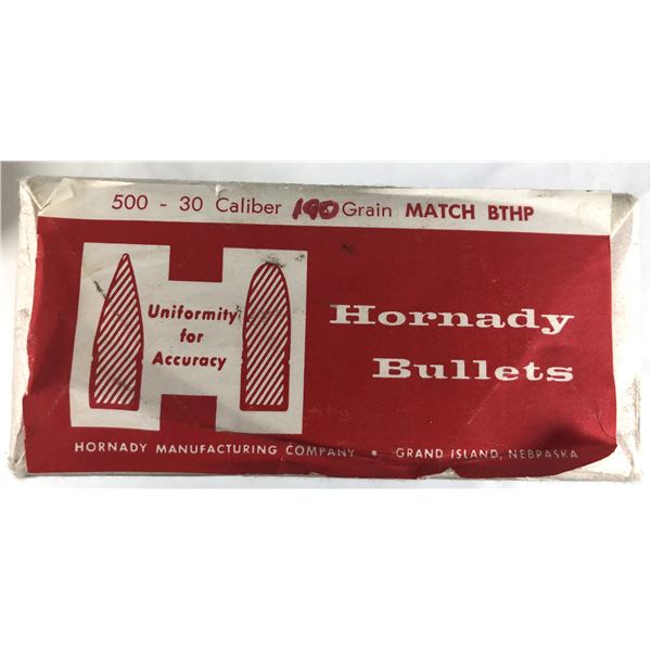 30 CAL Hornady Bullets x500 - 190 Grain BT HP