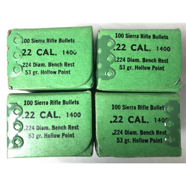 22 CAL Bullets Sierra x400 - 53 Grain HP
