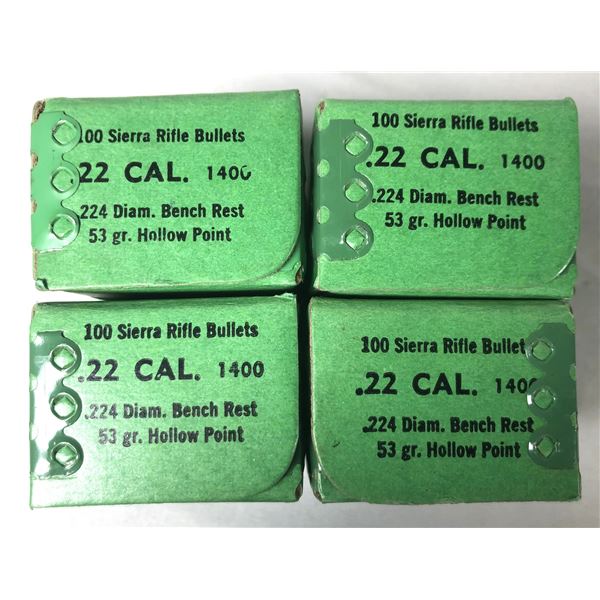 22 CAL Bullets Sierra x400 - 53 Grain HP