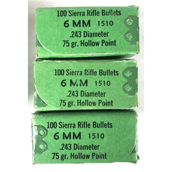 6MM Bullets Sierra x300 - 75 Grain HP