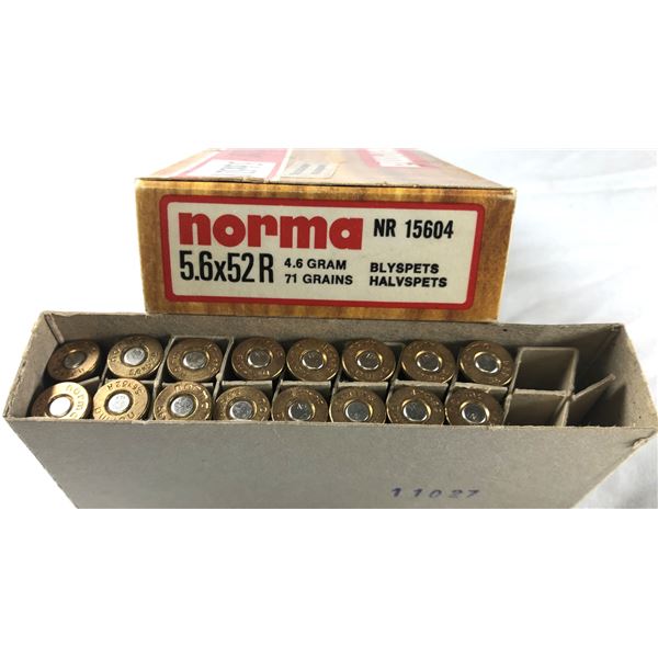 5.6 x 52R NORMA x16 Rounds - 71 Grains
