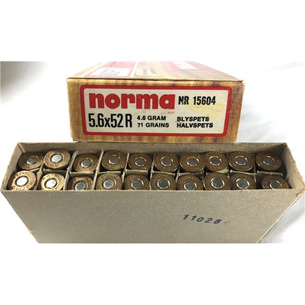 5.6 x 52R NORMA x20 Rounds - 71 Grains