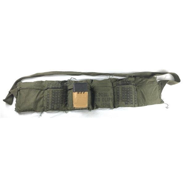 M1 30 CAL Bandolier & 56 Rounds On Clips