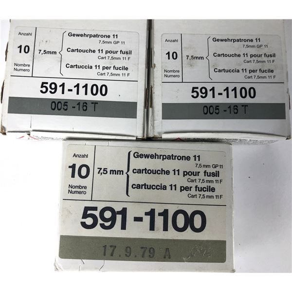 7.5 x 55 Swiss Ammunition - 30 Rounds